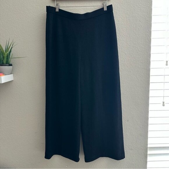 St. John Collection Santana Knit Black Pants Size Large  Straight Leg Luxury - Picture 2 of 11